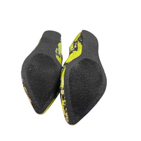 Embroidered Size 6.5 Snake Ballet Casual Flats Green & Black - Picture 13 of 14